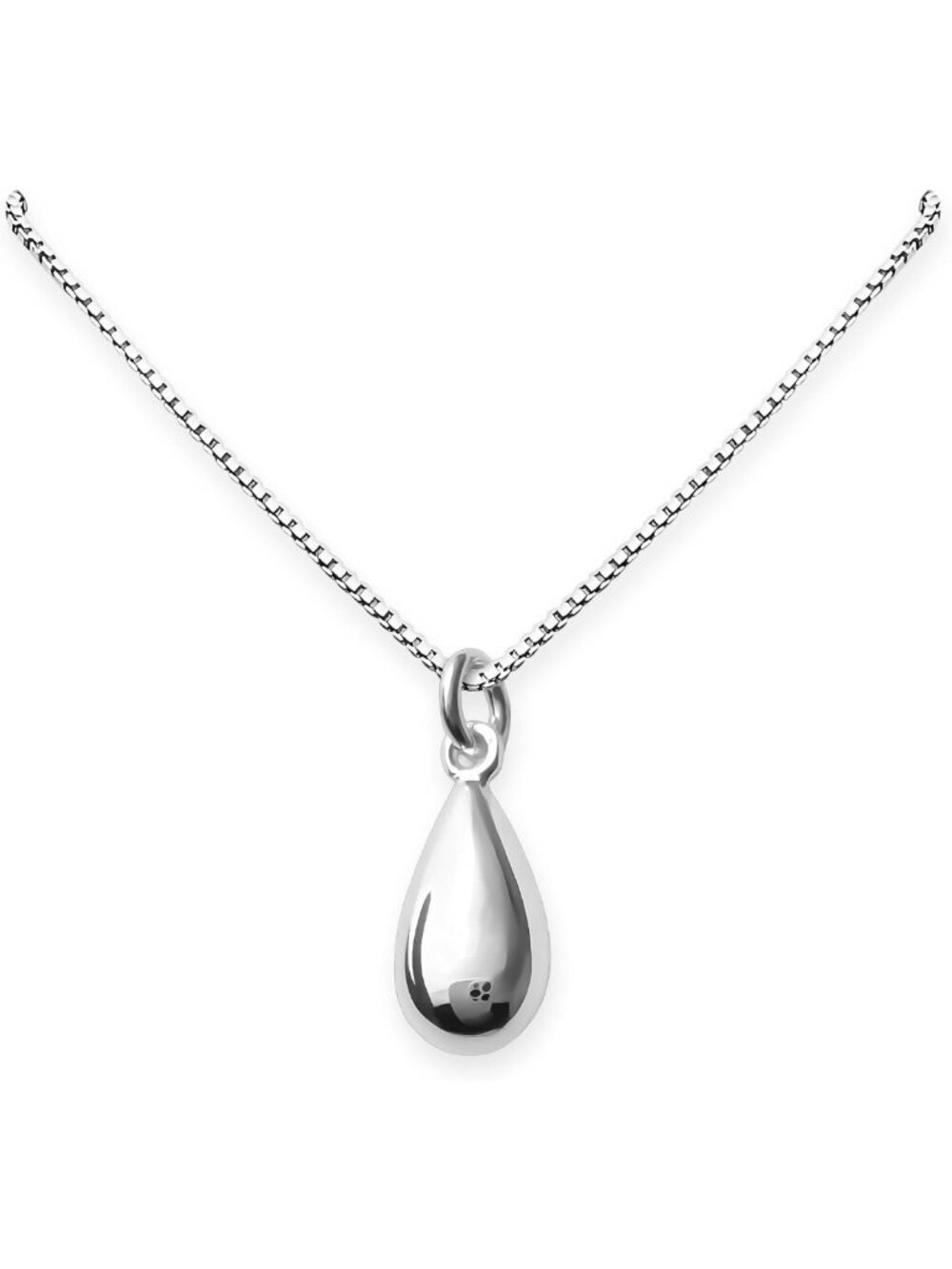 Sterling Silver Teardrop Pendant Necklace - Minimalist Layering Jewelry for